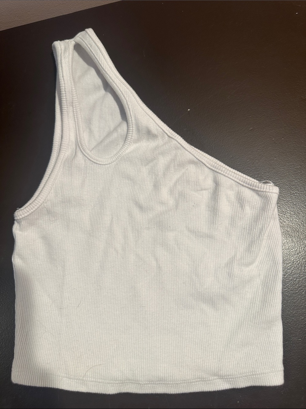Zara Women’s One-Shoulder Ribbed Tank Top - White